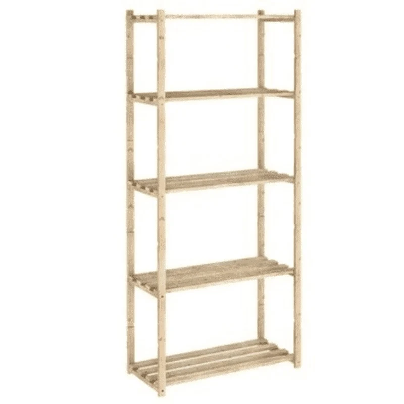 Scaffale 5 Ripiani Pino Grezzo 65x30x171 Cm
