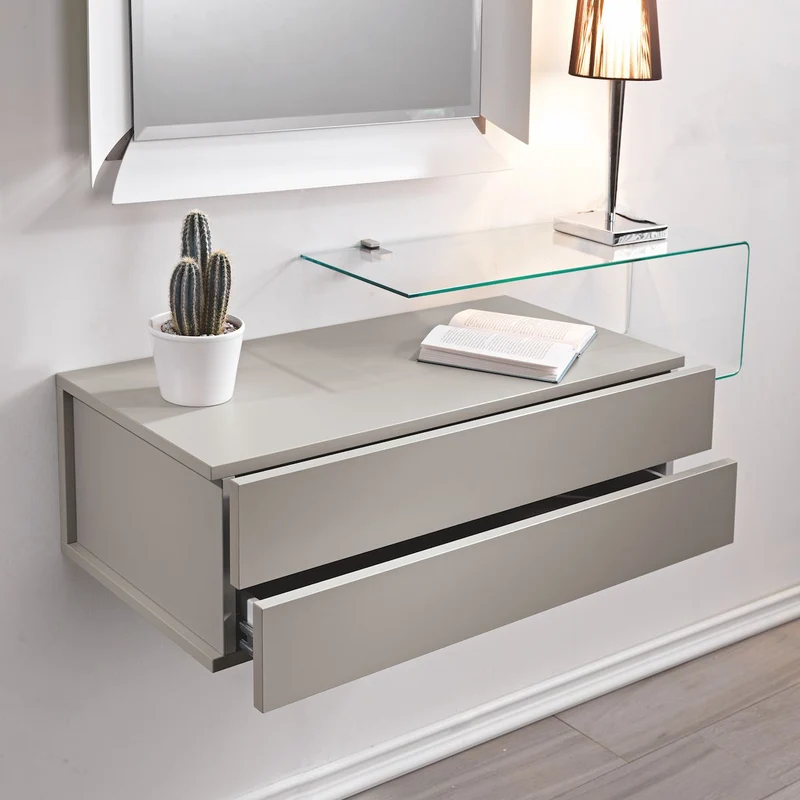 Cassettiera pensile Unit da parete in legno laminato