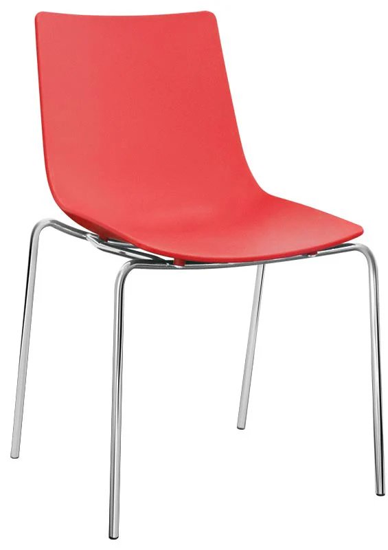 Set da 2 Sedia design in polipropilene e gambe in acciaio cromato per soggiorno o ufficio - vari colori