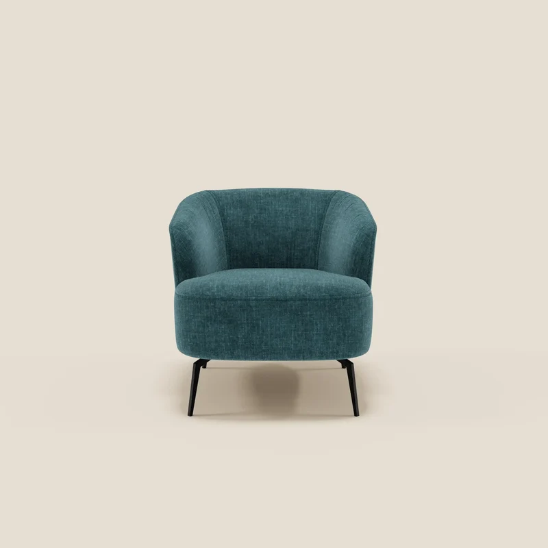Renoa Poltroncina dall'eleganza moderna in tessuto smacchiabile T24 petrolio