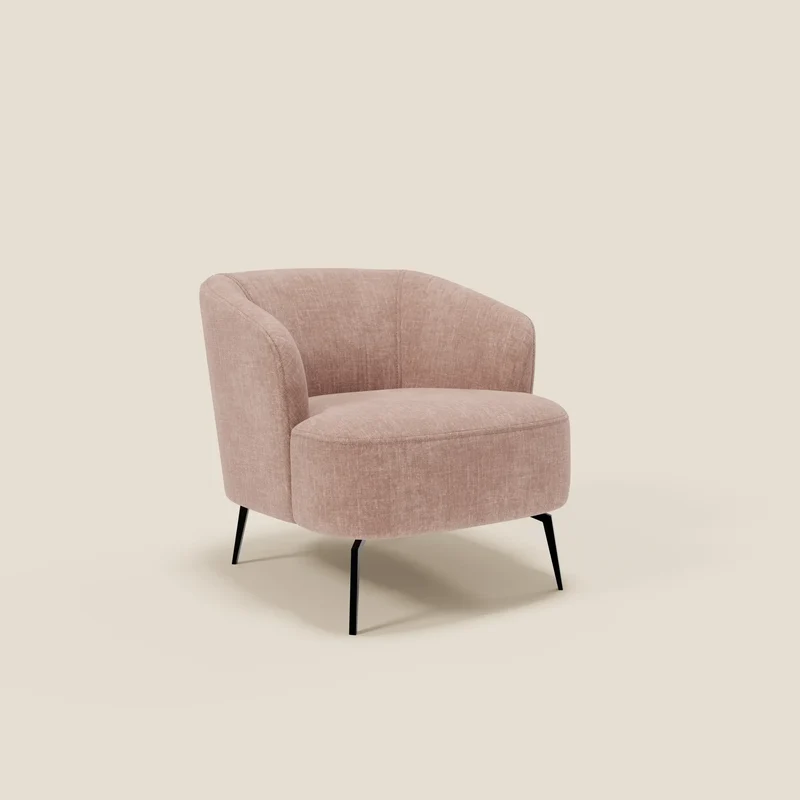 Renoa Poltroncina dall'eleganza moderna in tessuto smacchiabile T24 rosa cipria