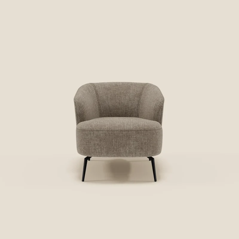 Renoa Poltroncina dall'eleganza moderna in tessuto smacchiabile T24 marrone tortora