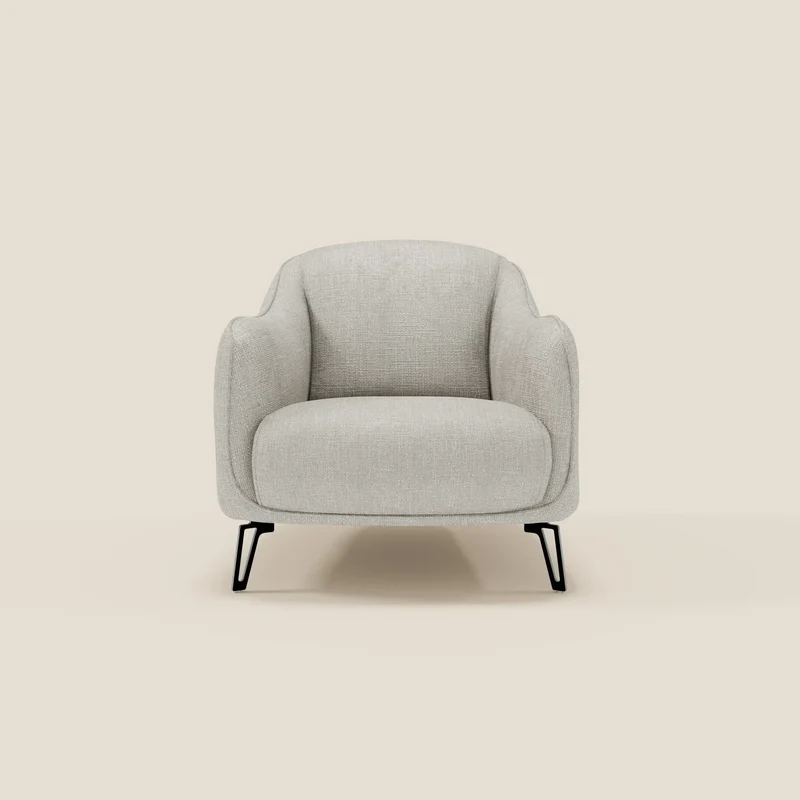 Avela Poltroncina dal comfort senza tempo in morbido tessuto impermeabile T06 grigio chiaro