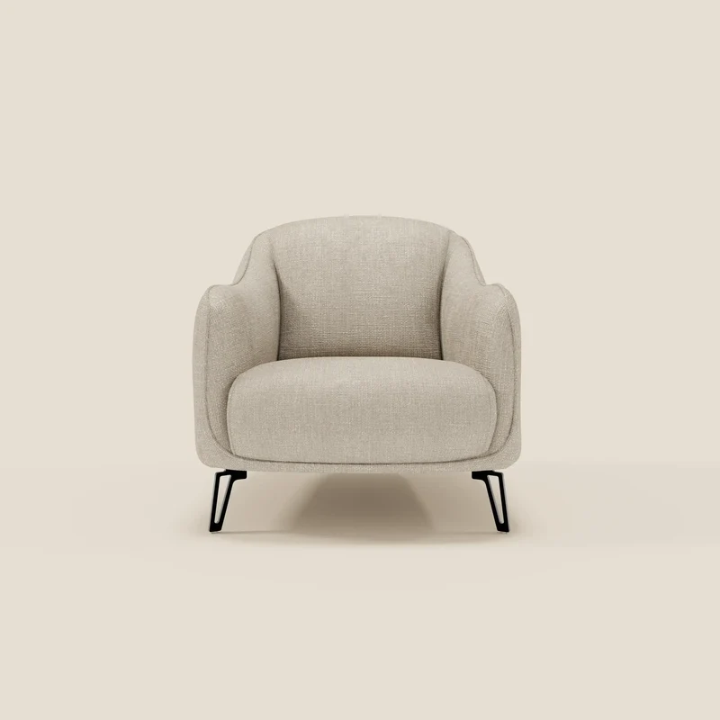 Avela Poltroncina dal comfort senza tempo in morbido tessuto impermeabile T06 panna
