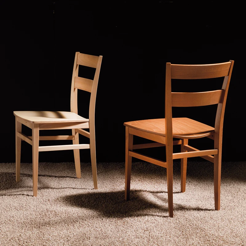Set da 2 Sedia classica in legno multistrato per pranzo soggiorno cm 44x50x83h