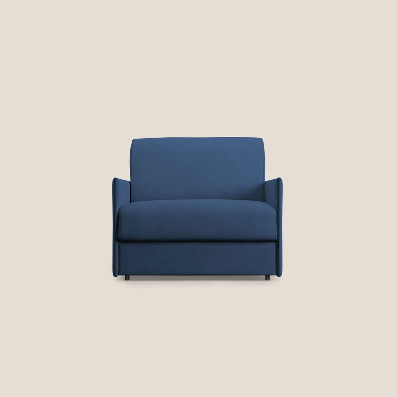Evans poltrona letto in morbido tessuto impermeabile T02 blu