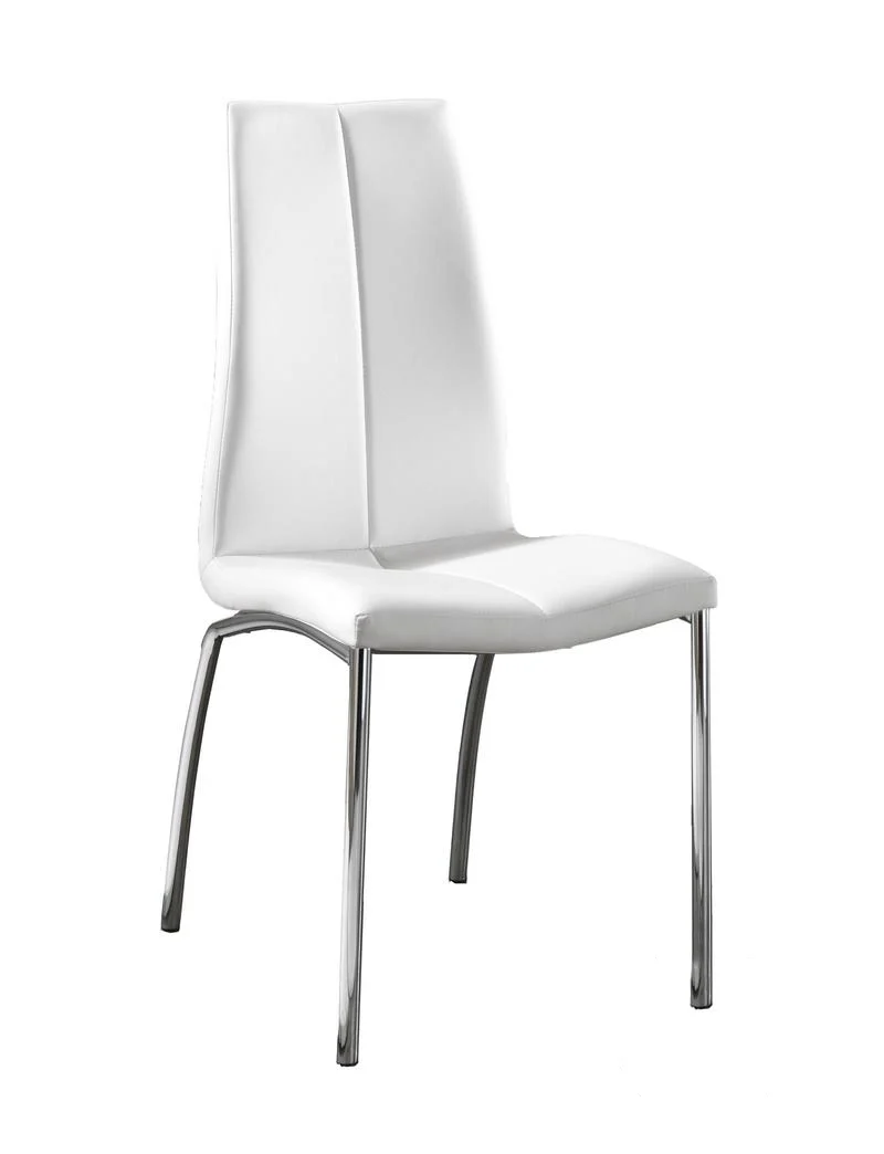 Set da 4 Sedia moderna in similpelle gambe in metallo cromato cm 43x44x92h - vari colori