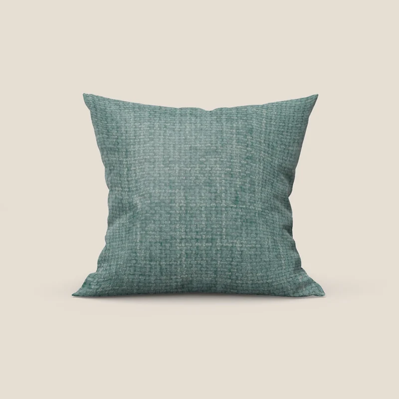 Montana cuscino disponibile in diversi colori realizzato in morbido tessuto a trama grossa impermeabile T10 verde acqua