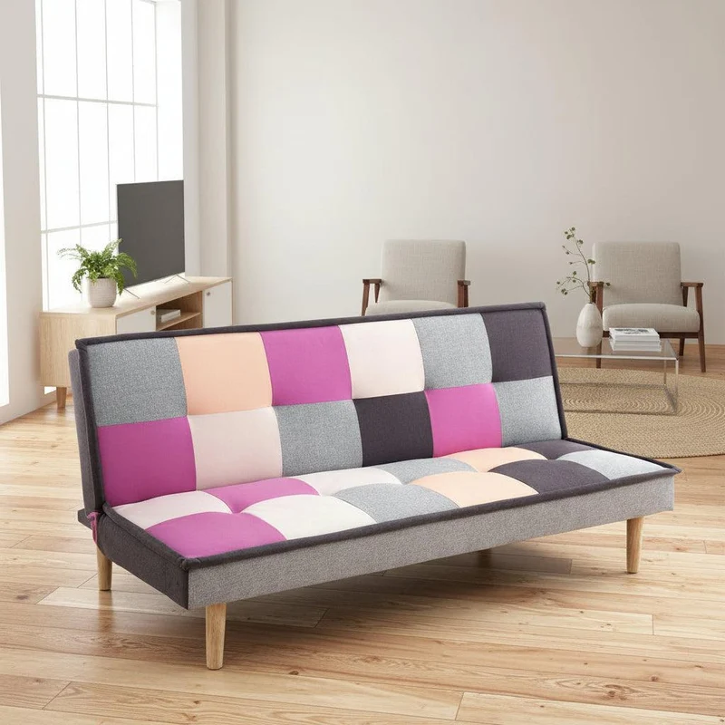 Divano letto clic clac in tessuto multicolor Jorgen