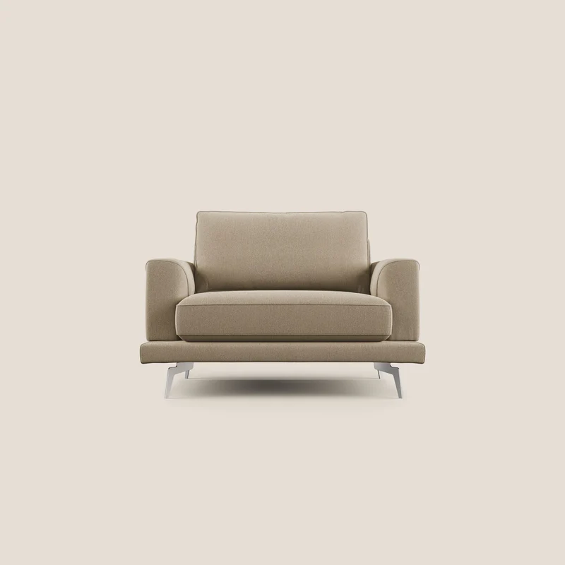 Dorian poltrona moderna in tessuto smacchiabile T05 beige
