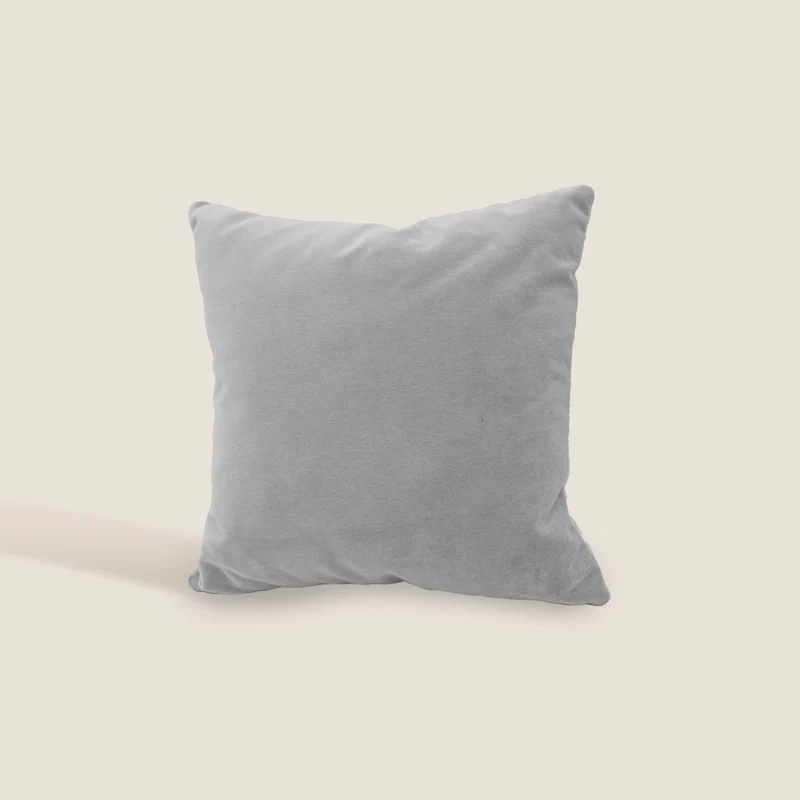 Luxury cuscino quadrato in velluto misto cotone disponibile in diversi colori grigio
