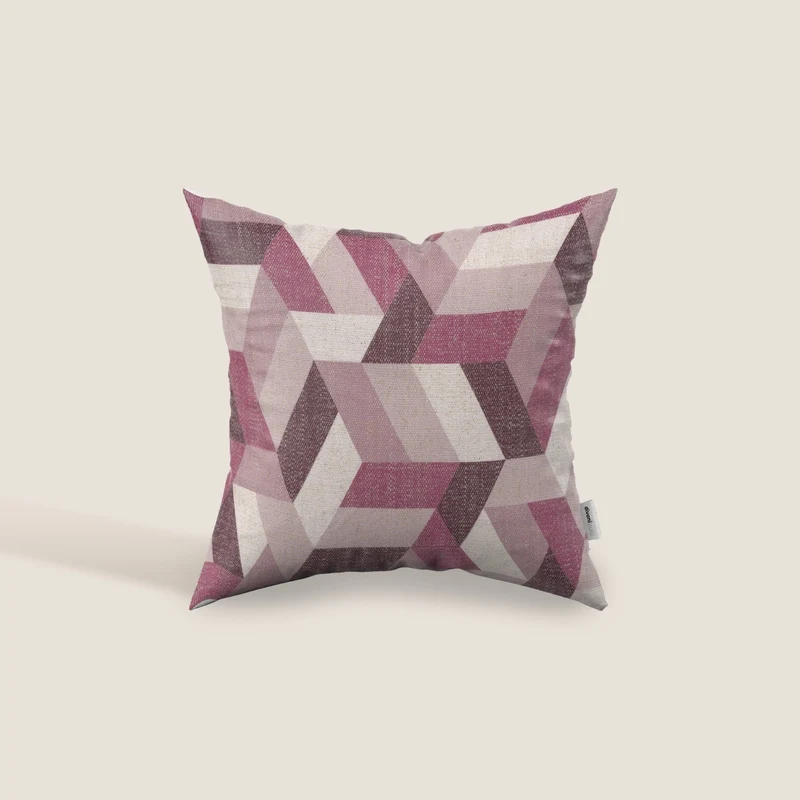 Unreal cuscini a fantasia geometriche in tessuto idrorepellente disponibile in diverse colorazioni rosa