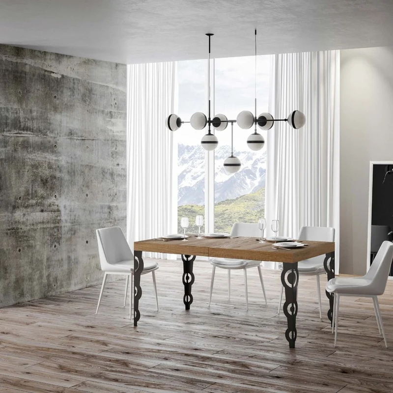 Vittorian - Tavolo design allungabile da salotto in legno e metallo - Vari modelli