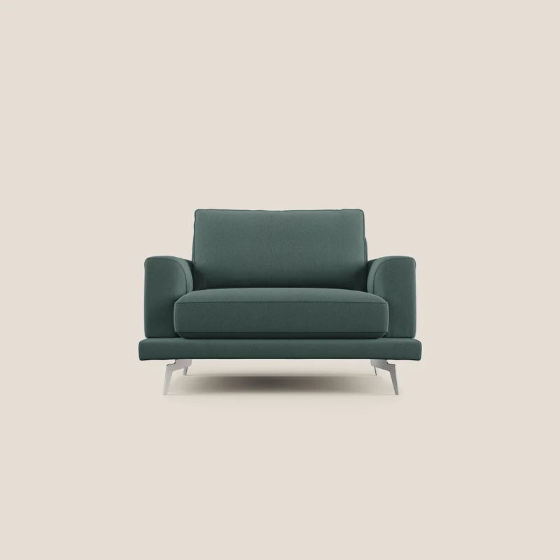 Dorian poltrona moderna in tessuto smacchiabile T05 verde