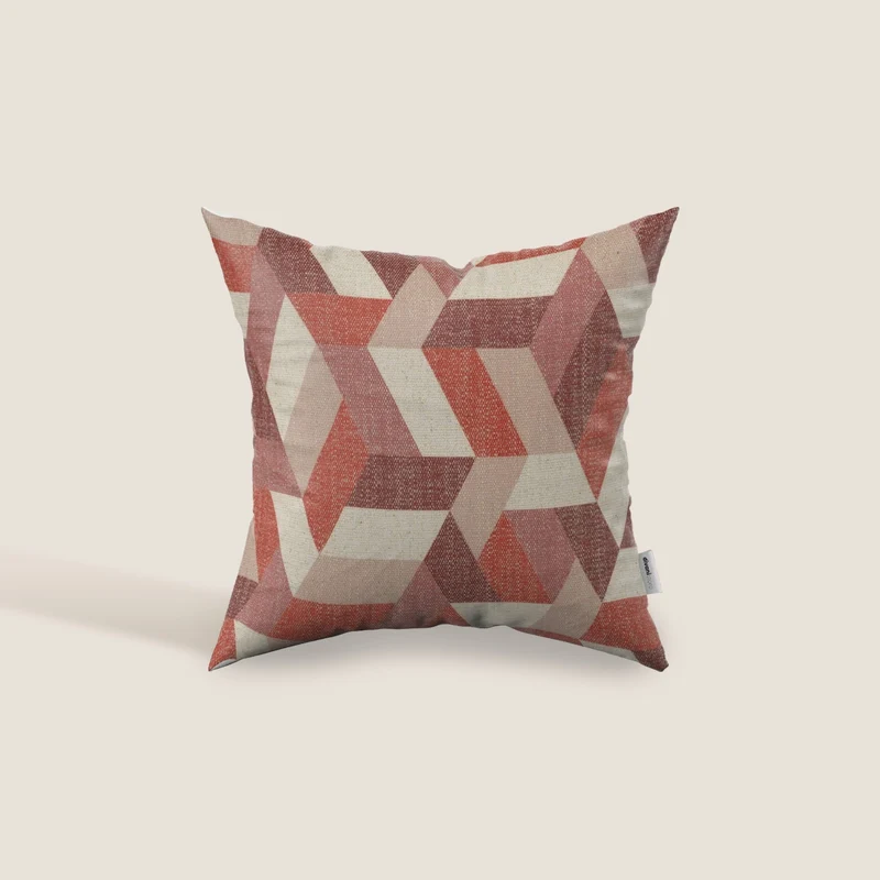 Unreal cuscini a fantasia geometriche in tessuto idrorepellente disponibile in diverse colorazioni rosso