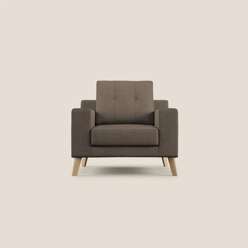 Danish poltroncina in tessuto morbido impermeabile T02 marrone