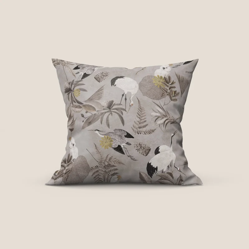 Cacadou elegante collezione di cuscini a fantasia in velluto impermeabile grigio