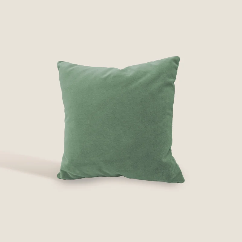 Luxury cuscino quadrato in velluto misto cotone disponibile in diversi colori verde