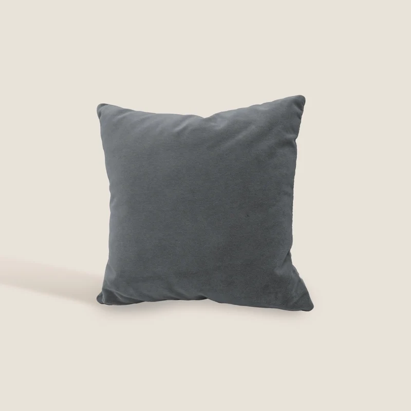 Luxury cuscino quadrato in velluto misto cotone disponibile in diversi colori antracite