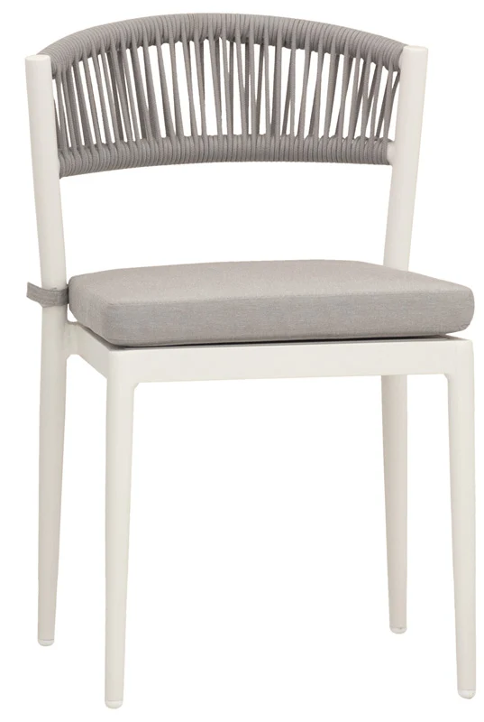 Set da 2 Sedia da esterno struttura in alluminio schienale in corda cm 43x44x77h - vari colori