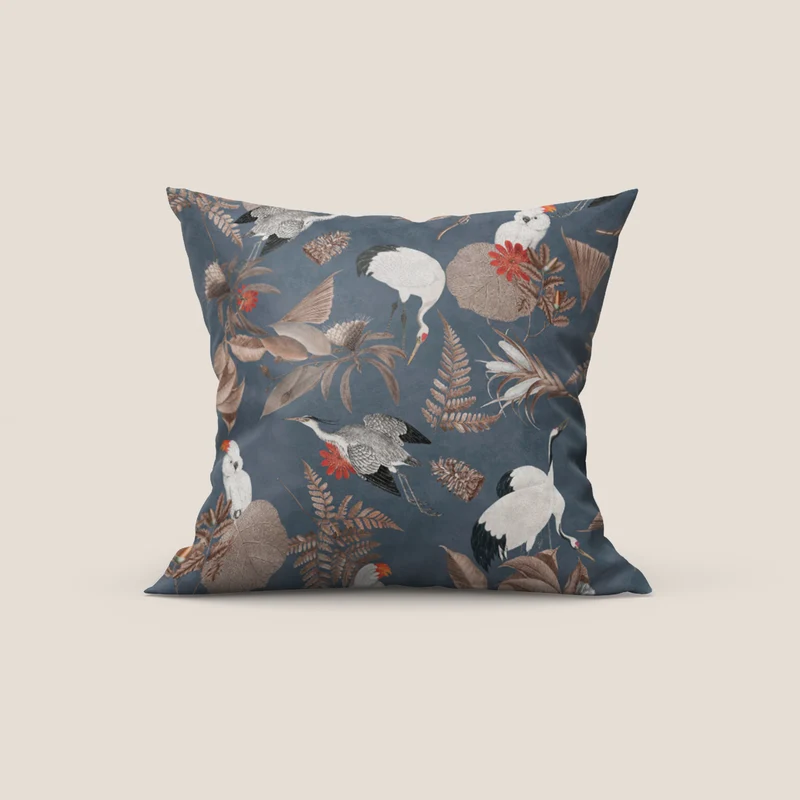 Cacadou elegante collezione di cuscini a fantasia in velluto impermeabile blu