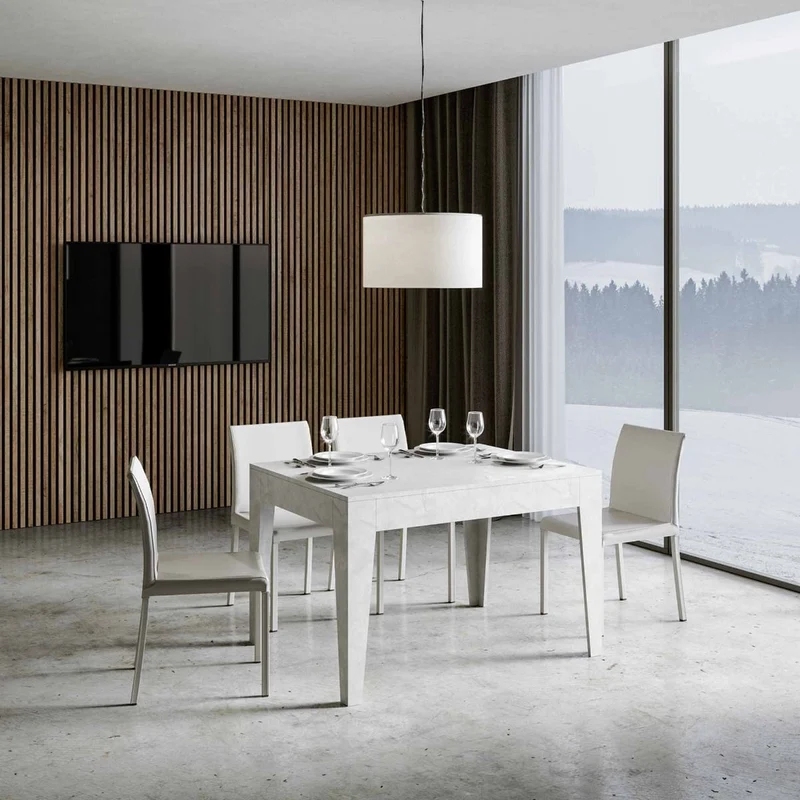 Martino - Tavolo moderno per pranzo soggiorno in legno cm 120/180x90x77h - vari colori