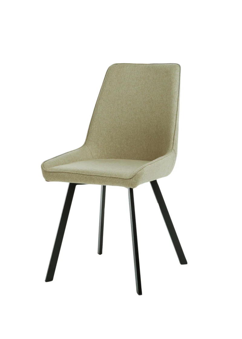 Set da 4 Sedia living imbottita rivestita in tessuto gambe in metallo nero cm 60x60x87h - vari colori
