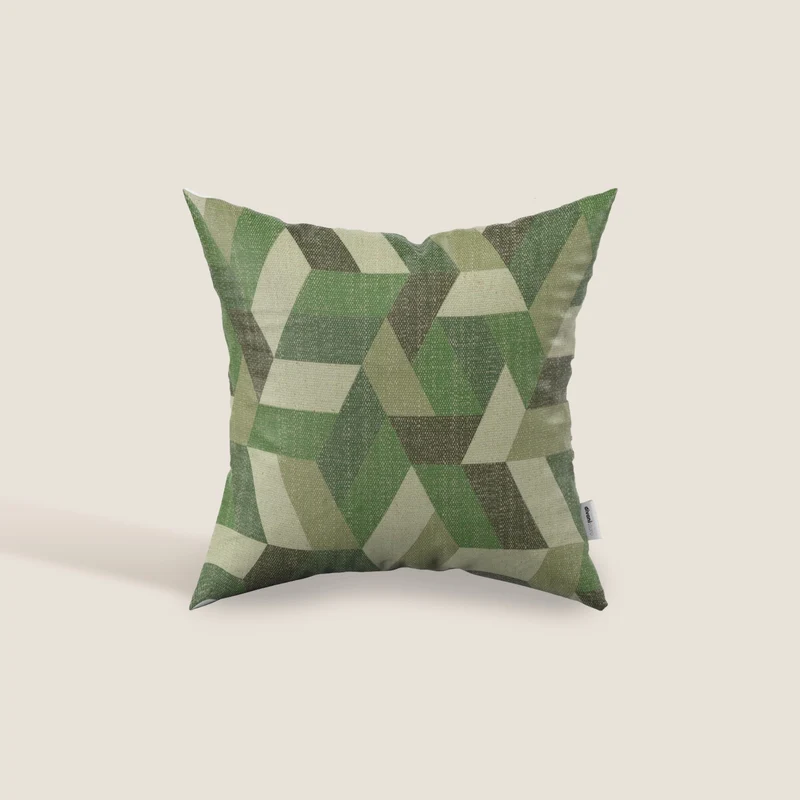 Unreal cuscini a fantasia geometriche in tessuto idrorepellente disponibile in diverse colorazioni verde