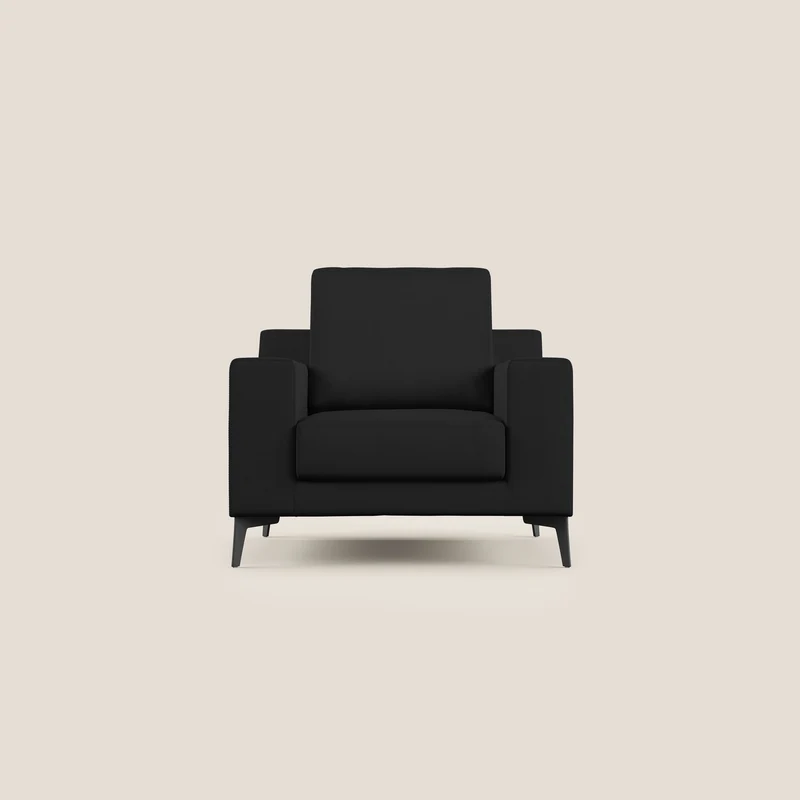 Prestige poltroncina moderna in microfibra smacchiabile T11 nero