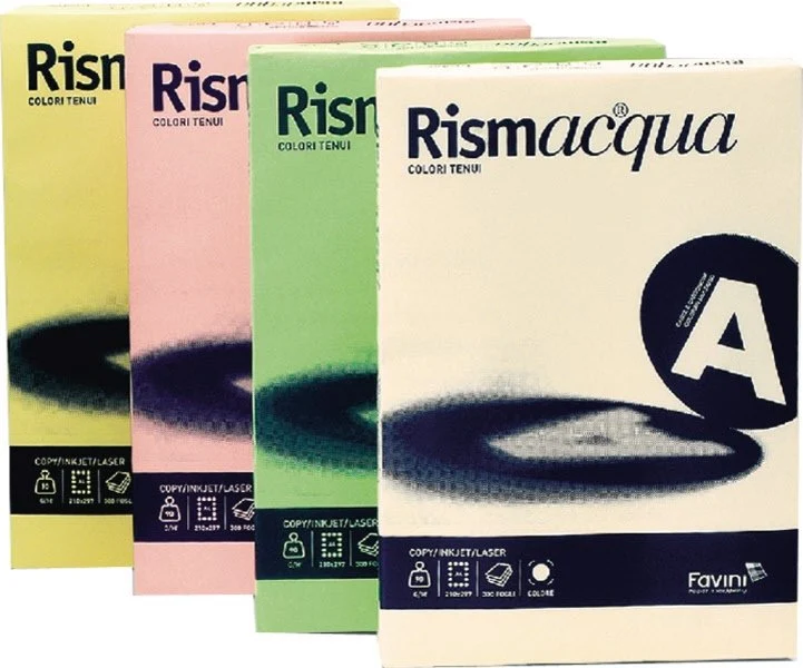Carta e cartoncini tinte tenui Rismacqua - A3 - 200 g/mq - 5 assortiti