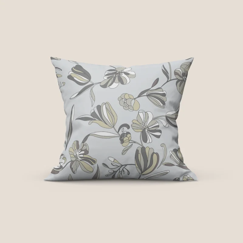 Omika collezione cuscini a fantasie multicolor in velluto impermeabile grigio