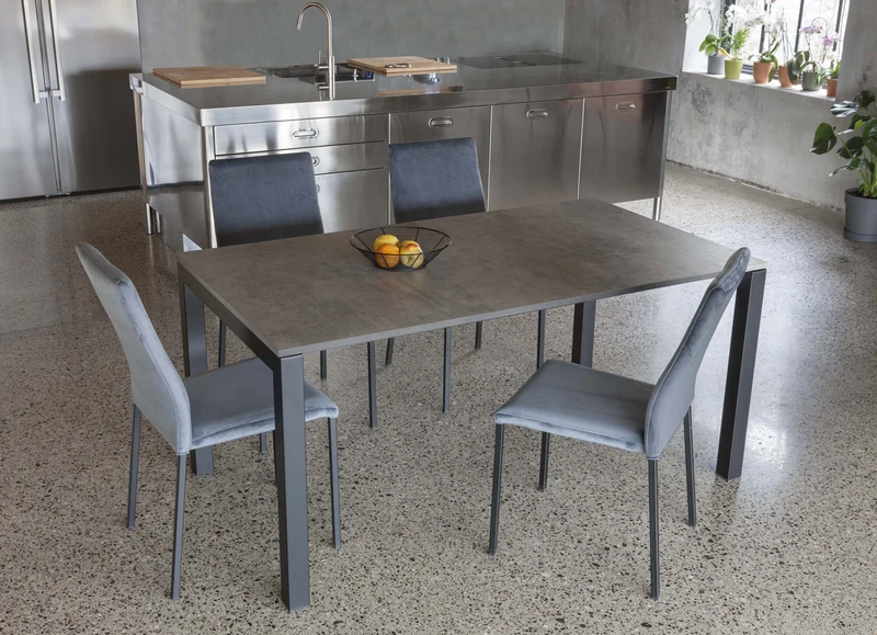 Miar - Tavolo moderno allungabile piano in legno struttura metallo cm 160/295x90x77h - vari colori