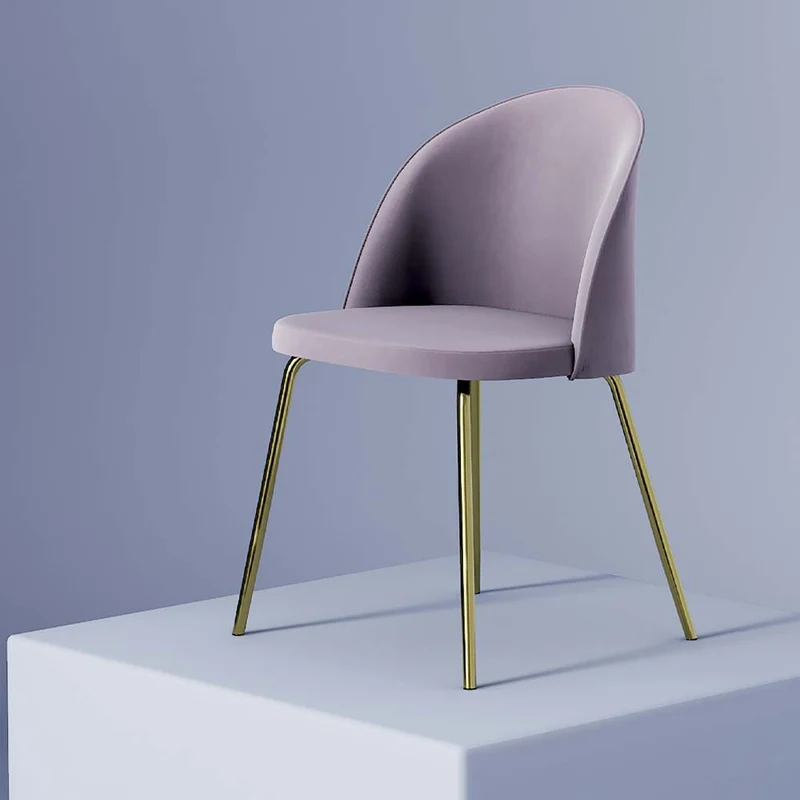 Lulù - Set da 4 Sedia moderna in velluto gambe ottone lucido cm 51x54x81h - vari colori