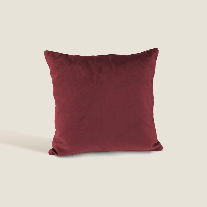 Velluto cuscini quadrati disponibile in diverse colorazioni in velluto impermeabile bordeaux