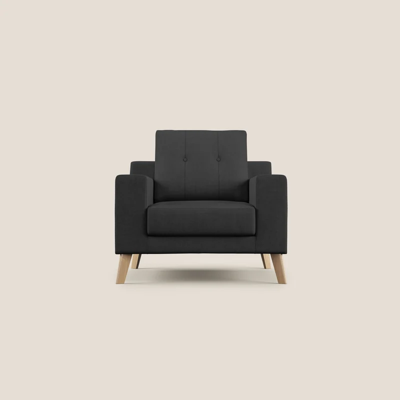 Danish poltroncina in tessuto morbido impermeabile T02 nero