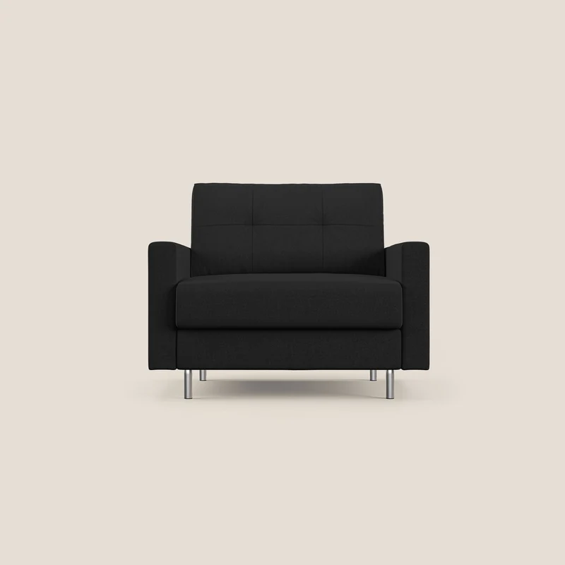 Megan poltrona letto in microfibra smacchiabile T11 nero