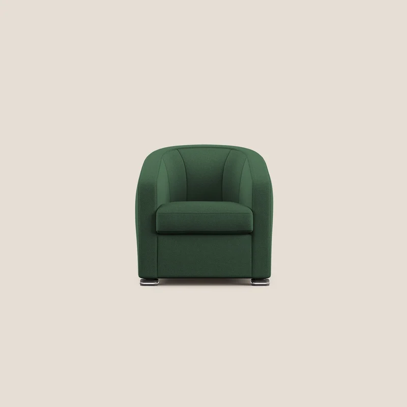 Cloe Poltroncina in tessuto smacchiabile con acqua QuickClean T08 verde