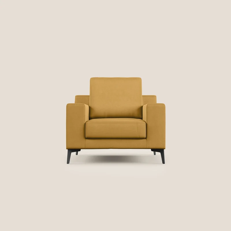 Prestige poltroncina moderna in microfibra smacchiabile T11 giallo