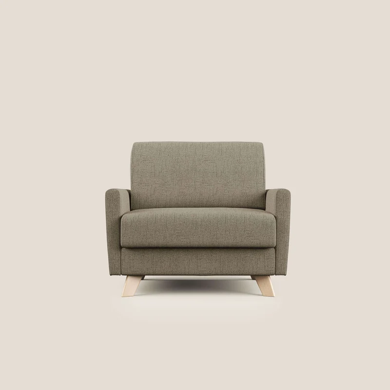 Edgar poltrona letto in tessuto felis impermeabile T03 marrone