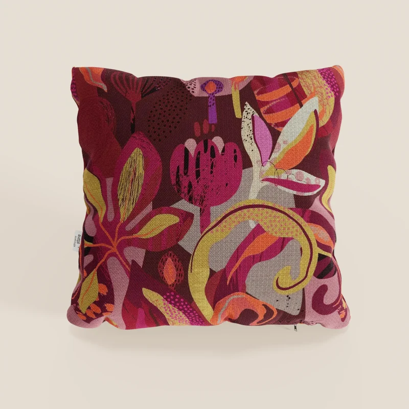 Joy collezione cuscini a fantasie multicolor in tessuto fresco cotone impermeabile rosso