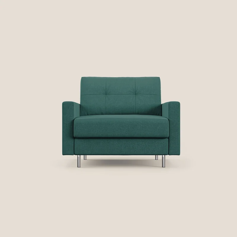 Megan poltrona letto in microfibra smacchiabile T11 petrolio