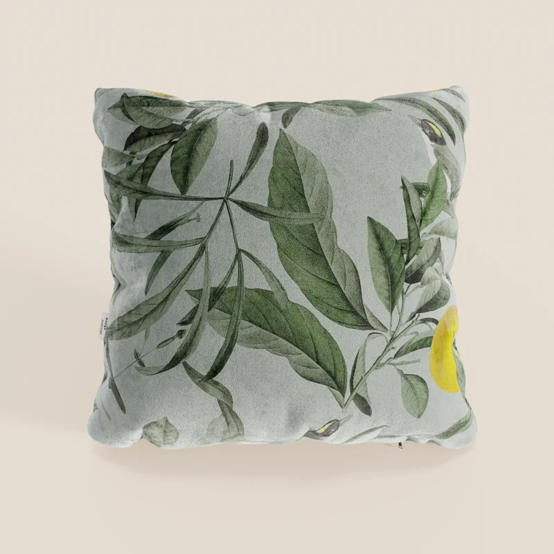 Lemon elegante collezione di cuscini a fantasia in velluto impermeabile verde