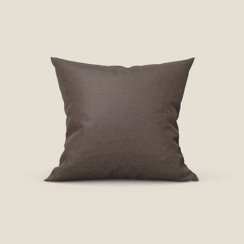 Tobago cuscino disponibile in diversi colori realizzato in tessuto fiammato simil cotone impermeabile T19 marrone