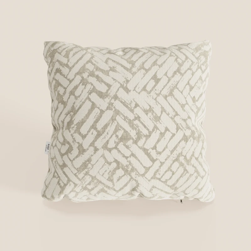 Brick cuscino geometrico disponibile in diversi colori realizzato in tessuto Idrorepellente beige