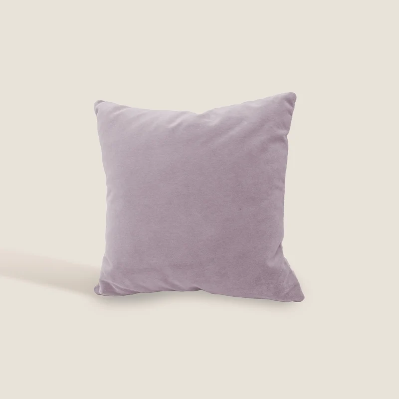 Luxury cuscino quadrato in velluto misto cotone disponibile in diversi colori lilla