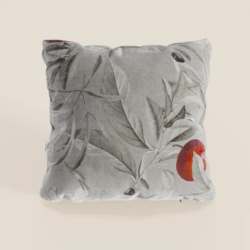Lemon elegante collezione di cuscini a fantasia in velluto impermeabile grigio