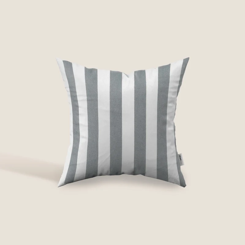 Righe cuscino cotone rigato disponibile in diverse colorazioni grigio