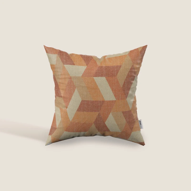 Unreal cuscini a fantasia geometriche in tessuto idrorepellente disponibile in diverse colorazioni arancio