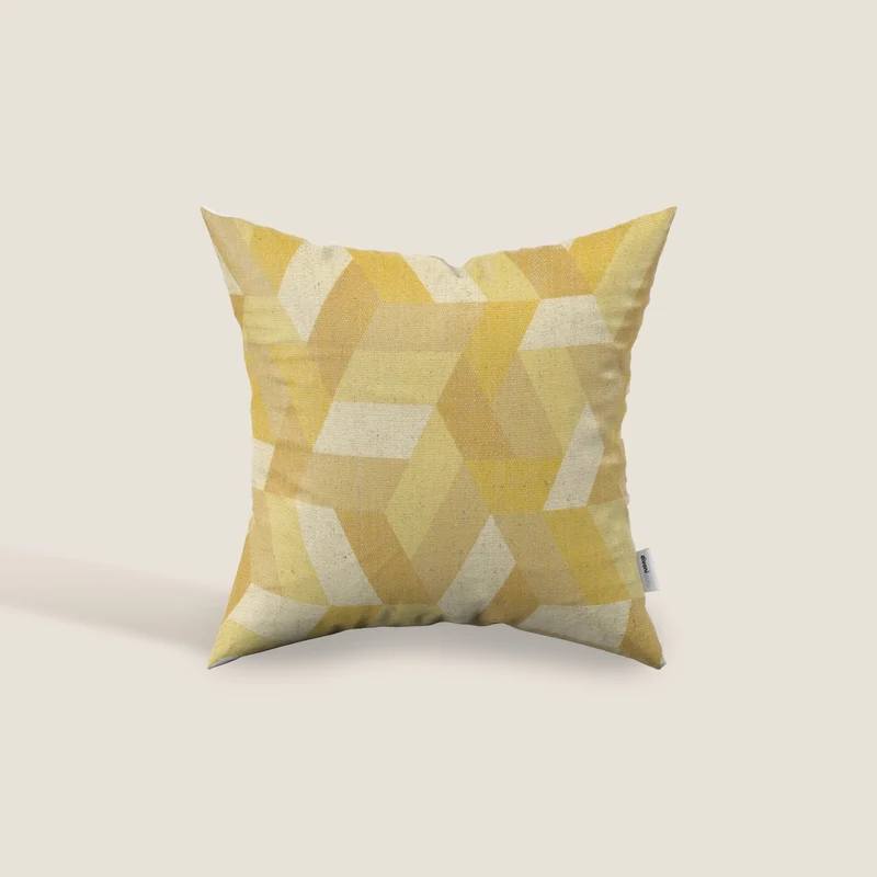Unreal cuscini a fantasia geometriche in tessuto idrorepellente disponibile in diverse colorazioni giallo