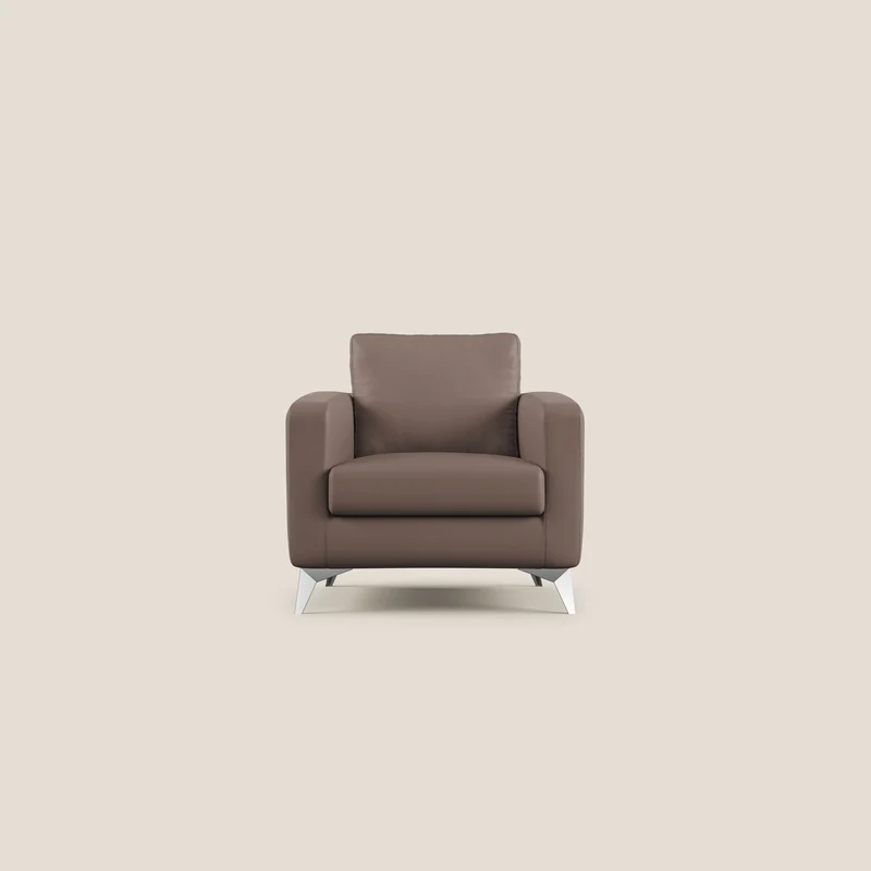 Orione Poltroncina in ecopelle moderna e impermeabile T04 marrone
